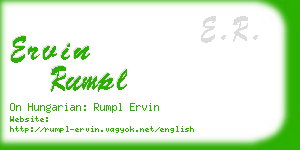 ervin rumpl business card